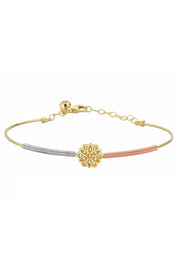 Altın Yaylı Çiçek Bilezik