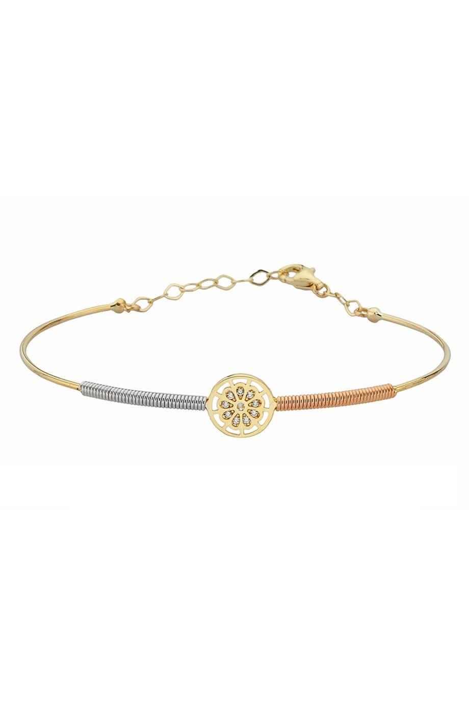 Altın Yaylı Çiçek Bilezik