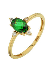 Altın Yeşil Taşlı Yüzük