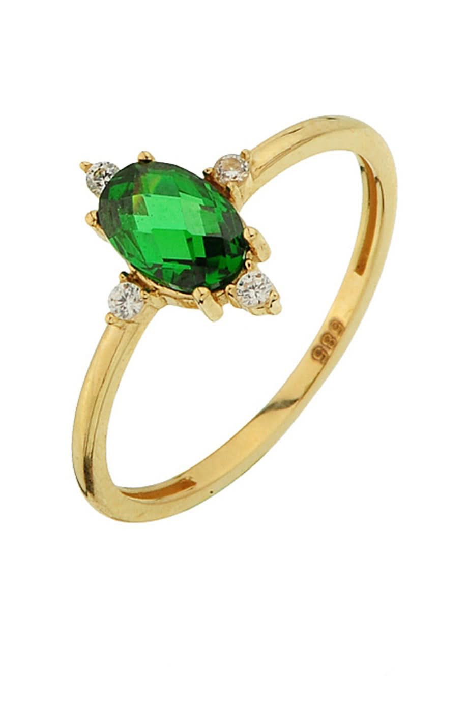 Altın Yeşil Taşlı Yüzük