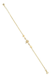 Altın Yıldız Detaylı Yonca Bileklik