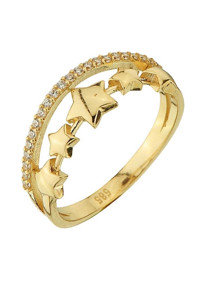 Altın Yıldızlı Yarım Tur Yüzük