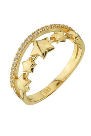 Altın Yıldızlı Yarım Tur Yüzük