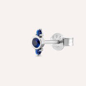 Alto 0.18 CT Safir Taşlı Beyaz Altın Tek Küpe