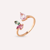 Amore 1.16 CT Multicolor Safir Taşlı Rose Altın Yüzük