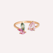 Amore 1.16 CT Multicolor Safir Taşlı Rose Altın Yüzük