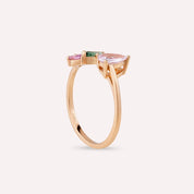 Amore 1.16 CT Multicolor Safir Taşlı Rose Altın Yüzük