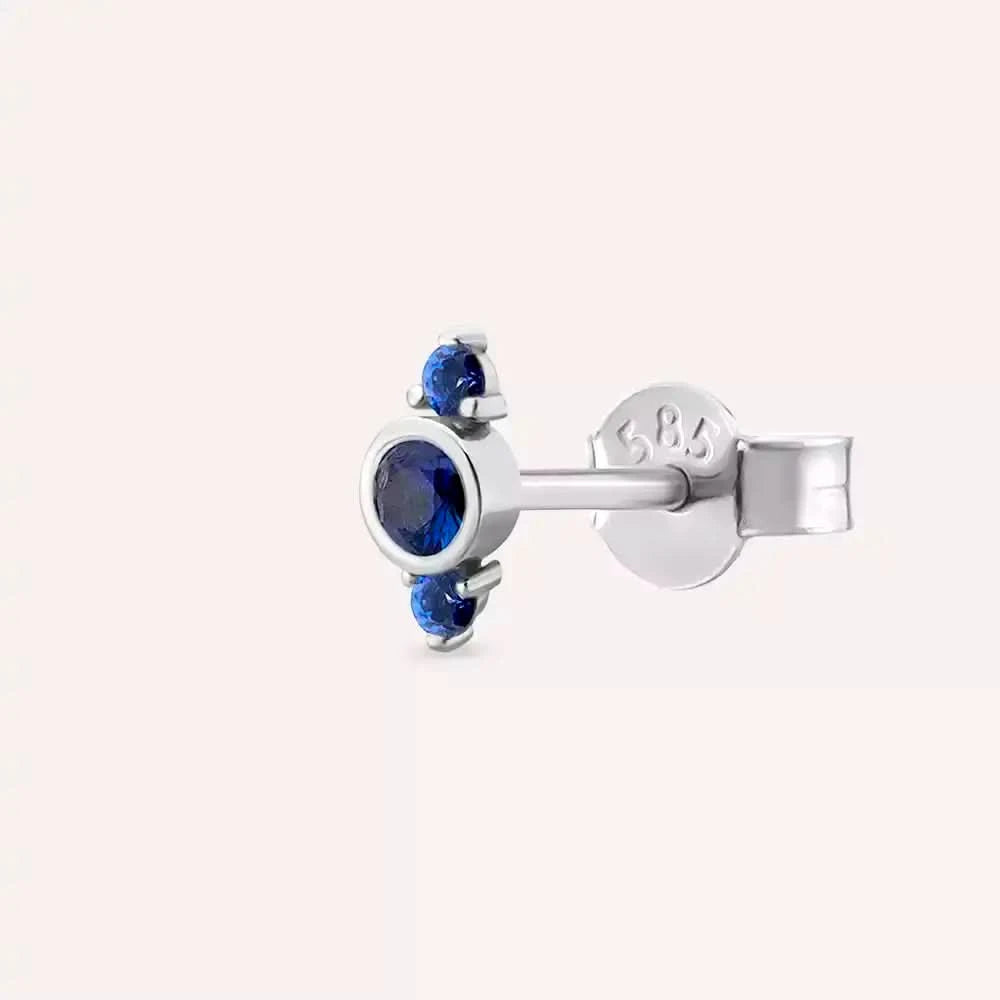 Andy Safir Taşlı Beyaz Altın Tek Küpe