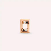 Angled Siyah Pırlanta Taşlı Rose Altın Piercing