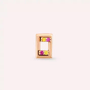 Angled Yellow and Pink Safir Taşlı Rose Altın Piercing