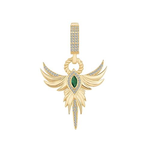 Anka Kuşu Zümrüt Taşlı Charm