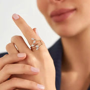 Anther 0.77 CT Markiz ve Damla Kesim Pırlanta Taşlı Rose Altın Yüzük