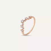 Aster Pırlanta Taşlı Rose Altın Yüzük