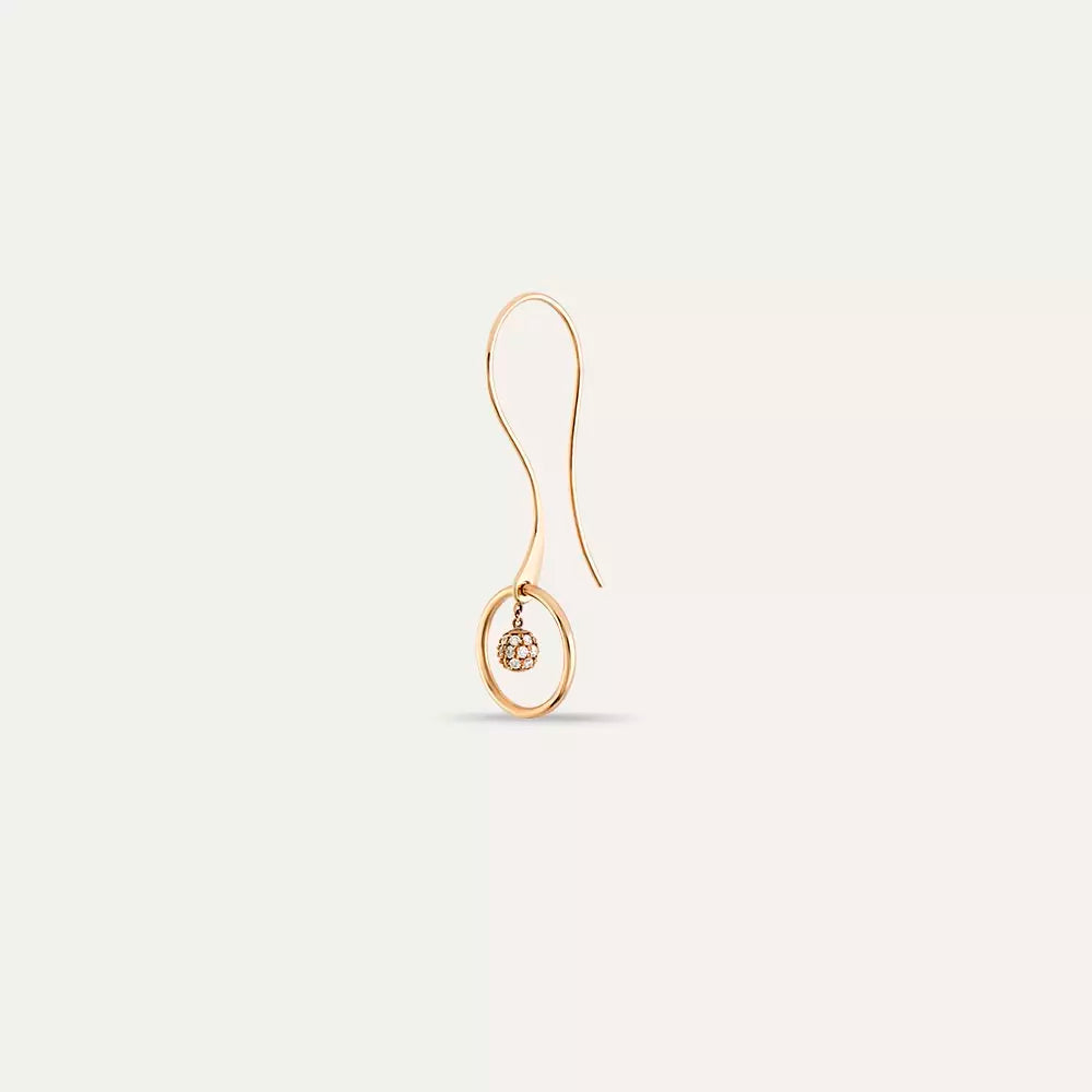 Axle 0.25 CT Pırlanta Taşlı Rose Altın Tek Küpe