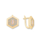 Baget Pembe Taşlı Küpe