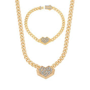 Baget Taşlı Kalp Gurmet Set