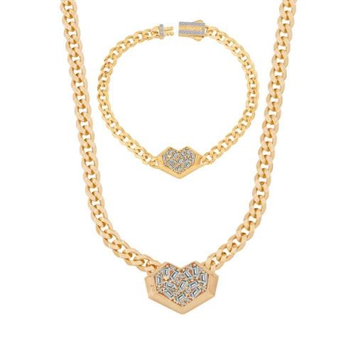 Baget Taşlı Kalp Gurmet Set