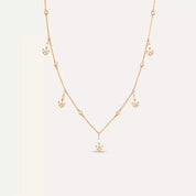 Barb II Baget Kesim Pırlanta Taşlı Rose Altın Kolye