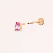 Bead Pink Safir Taşlı Rose Altın Piercing