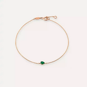 Bella Zümrüt Taşlı Rose Altın Bileklik