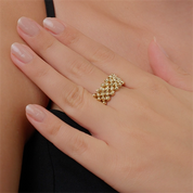 Beş Sıra Sarma Top Top Altın Yüzük