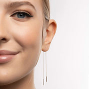 Zincir Tek Sallantılı Altın Küpe