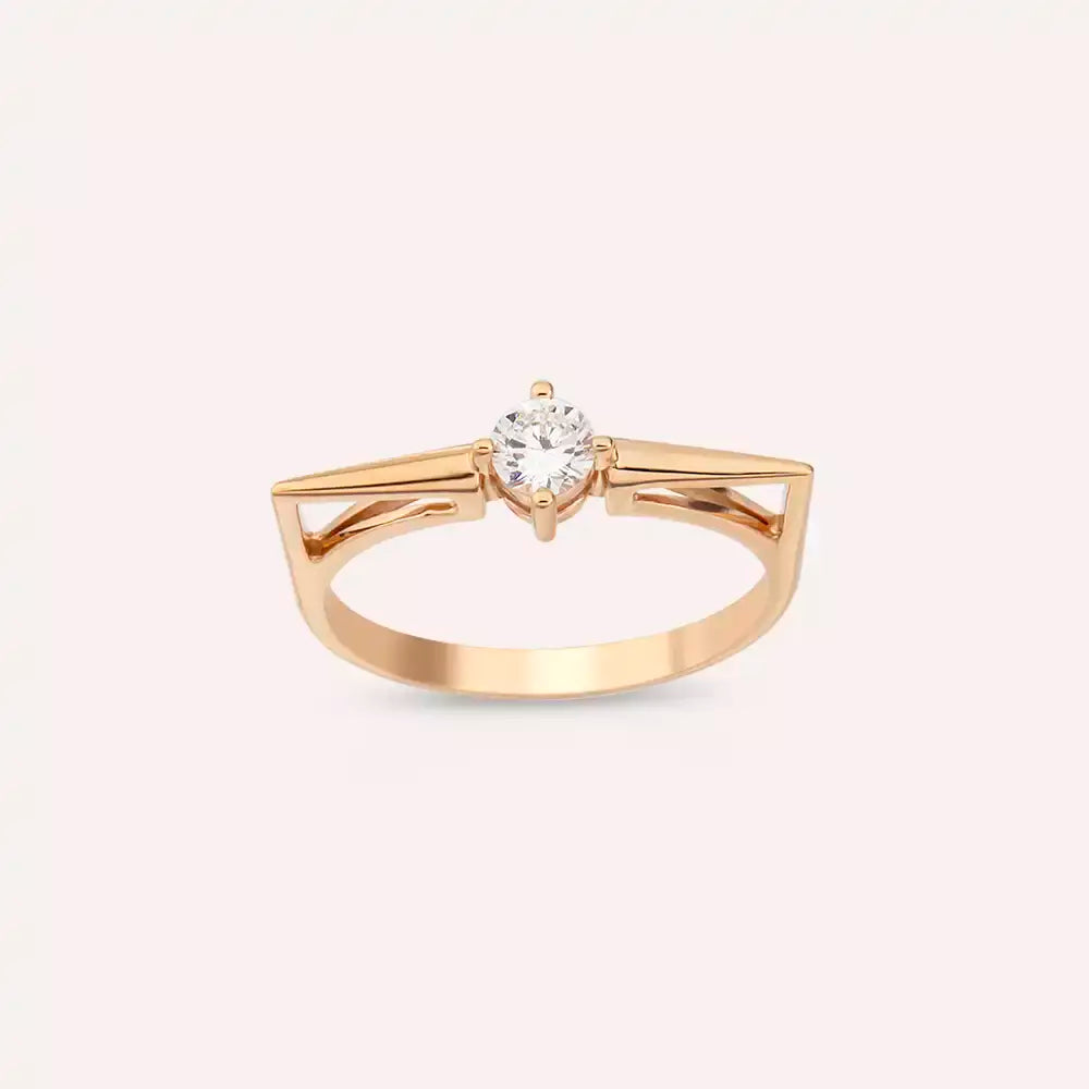 Bian 0.25 CT Pırlanta Taşlı Rose Altın Yüzük
