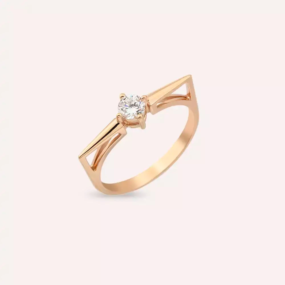 Bian 0.25 CT Pırlanta Taşlı Rose Altın Yüzük