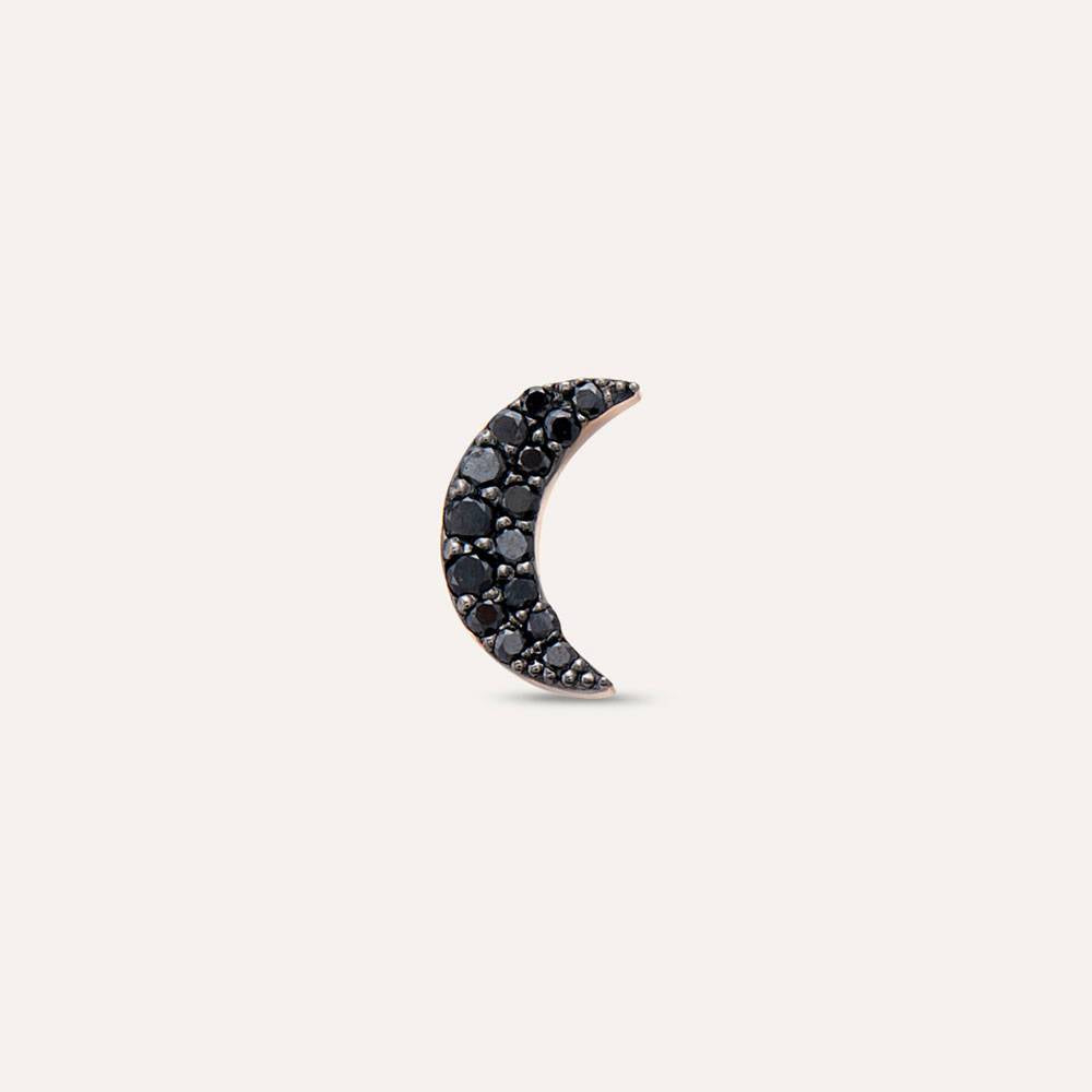 Black Moon 0.11 CT Siyah Pırlanta Taşlı Tek Küpe