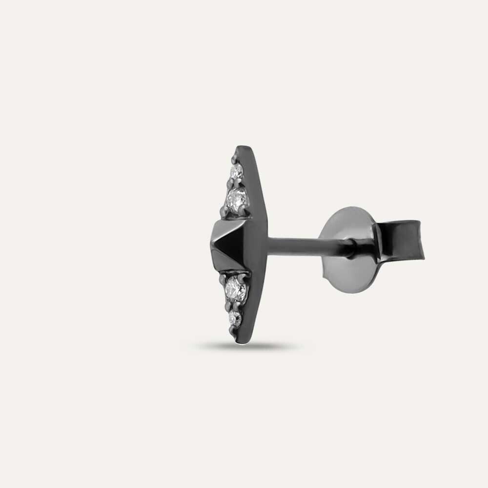 Black Spike 0.03 CT Pırlanta Taşlı Tek Küpe