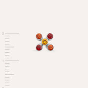 Bliss Flo Multicolor Safir Taşlı Beyaz Altın Tek Küpe