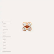Dots Frame Pırlanta Taşlı Rose Altın Tek Küpe