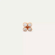 Dots Frame Pırlanta Taşlı Rose Altın Tek Küpe