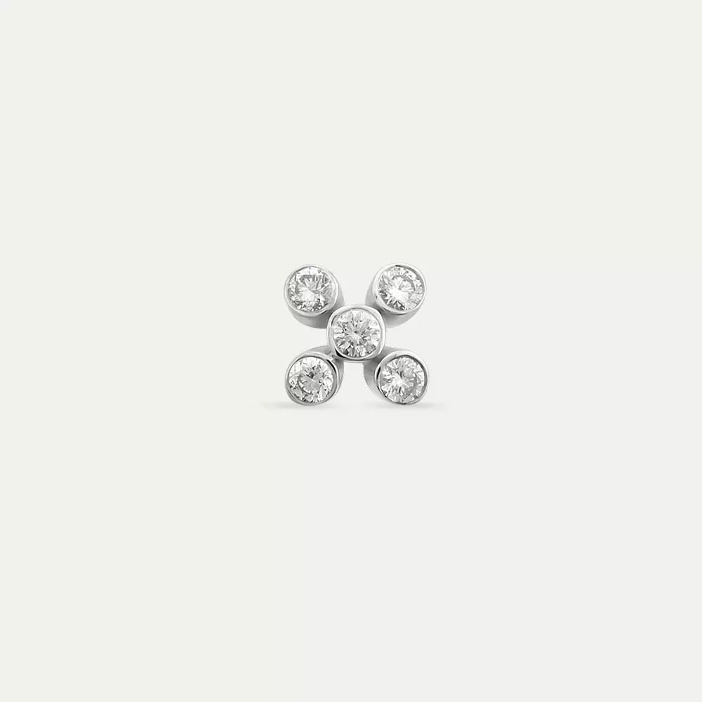 Dots White Pırlanta Taşlı Tek Küpe
