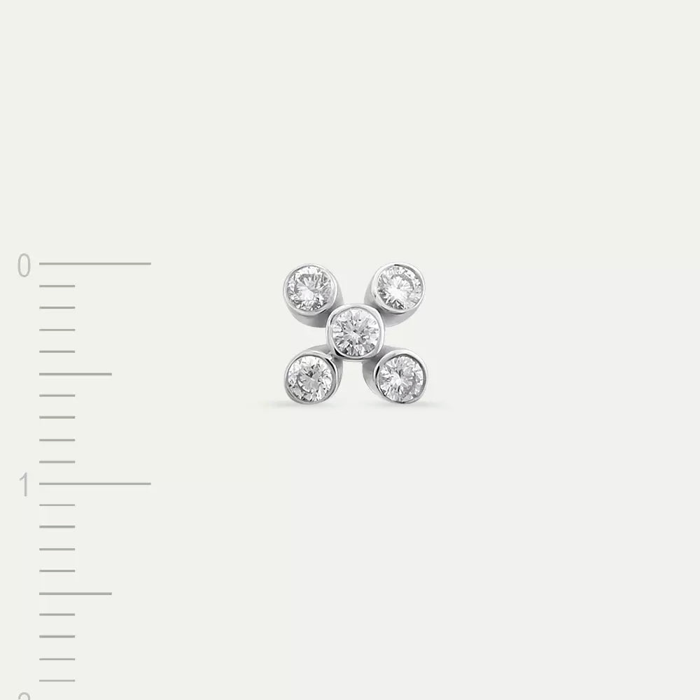 Dots White Pırlanta Taşlı Tek Küpe