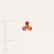 Blissy Multicolor Safir Taşlı Rose Altın Tek Küpe