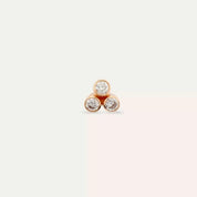 Blissy Pırlanta Taşlı Rose Altın Tek Küpe