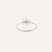 Daisy 0.12 CT Baget Pırlanta Taşlı Beyaz Altın Yüzük