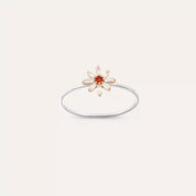 Daisy 0.15 CT Red Safir ve Baget Pırlanta Taşlı Yüzük