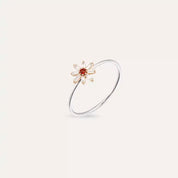 Daisy 0.15 CT Red Safir ve Baget Pırlanta Taşlı Yüzük