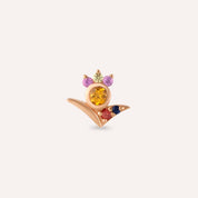 Bona Multicolor Safir Taşlı Rose Altın Piercing