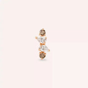 Brill Brown Pırlanta Taşlı Rose Altın Piercing