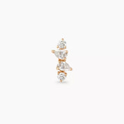 Brill Pırlanta Taşlı Rose Altın Piercing