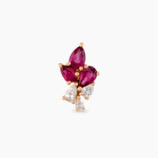 Bunch 0.51 CT Yakut ve Pırlanta Taşlı Rose Altın Piercing
