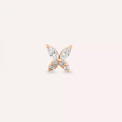 Pion Pırlanta Taşlı Rose Altın Piercing