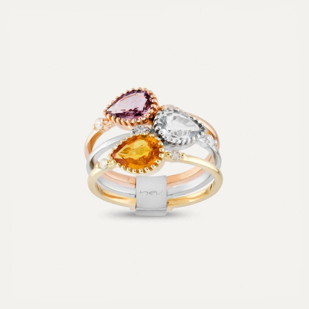 Caipi 2.59 CT Multicolor Safir ve Pırlanta Taşlı Yüzük