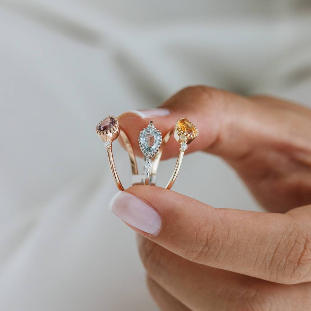 Caipi 2.59 CT Multicolor Safir ve Pırlanta Taşlı Yüzük