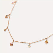 Cassiopeia Multicolor Safir Taşlı Rose Altın Kolye