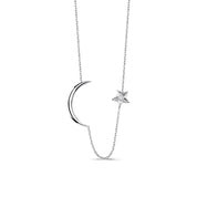 0.05 ct. Pırlanta Ay Yıldız Kolye