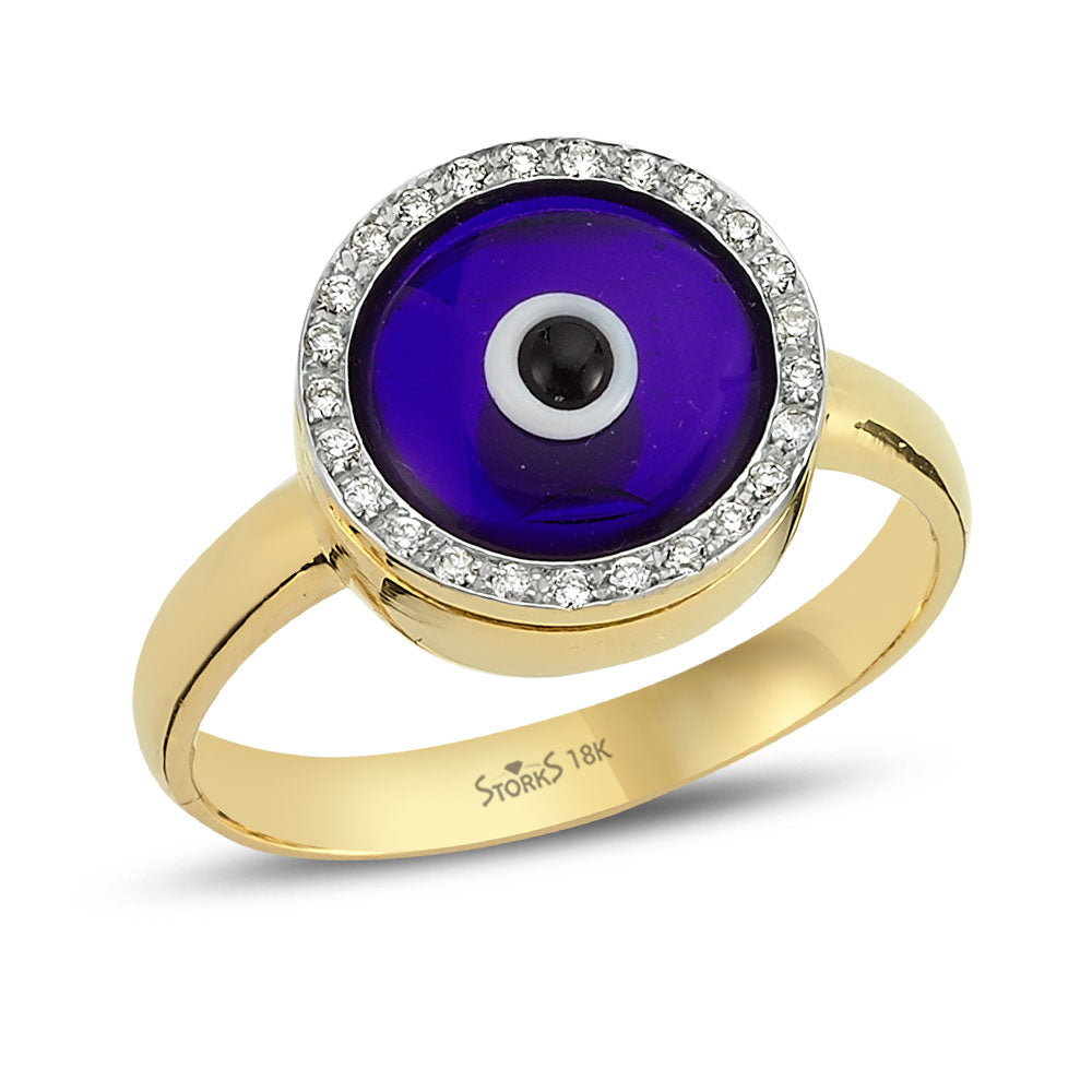 0.08 ct. Pırlanta Nazar Yüzük